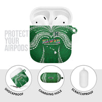 Hawaii Rainbow Warriors AirPods Case Polynesian Motif Green Color
