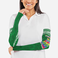 Custom Hawaii Rainbow Warriors Arm Sleeves Polynesian Motif Green Color