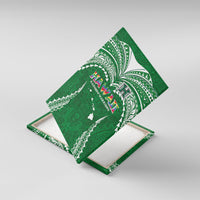 Hawaii Rainbow Warriors Canvas Wall Art Polynesian Motif Green Color