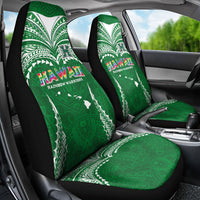 Hawaii Rainbow Warriors Car Seat Cover Polynesian Motif Green Color