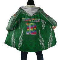 Custom Hawaii Rainbow Warriors Cloak Polynesian Motif Green Color