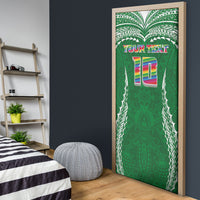 Custom Hawaii Rainbow Warriors Door Cover Polynesian Motif Green Color