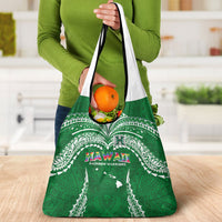 Hawaii Rainbow Warriors Grocery Bag Polynesian Motif Green Color
