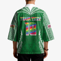 Custom Hawaii Rainbow Warriors Kimono Polynesian Motif Green Color