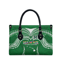 Hawaii Rainbow Warriors Leather Bag Polynesian Motif Green Color