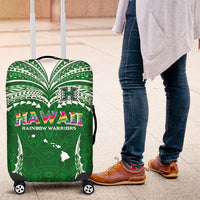 Hawaii Rainbow Warriors Luggage Cover Polynesian Motif Green Color