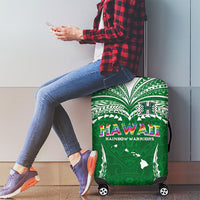 Hawaii Rainbow Warriors Luggage Cover Polynesian Motif Green Color