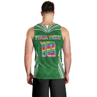 Custom Hawaii Rainbow Warriors Men Tank Top Polynesian Motif Green Color