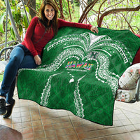 Hawaii Rainbow Warriors Quilt Polynesian Motif Green Color