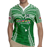 Custom Hawaii Rainbow Warriors Rugby Jersey Polynesian Motif Green Color