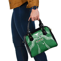 Hawaii Rainbow Warriors Shoulder Handbag Polynesian Motif Green Color