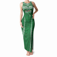 Custom Hawaii Rainbow Warriors Tank Maxi Dress Polynesian Motif Green Color