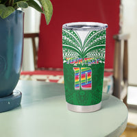 Custom Hawaii Rainbow Warriors Tumbler Cup Polynesian Motif Green Color