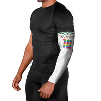 Custom Hawaii Rainbow Warriors Arm Sleeves Polynesian Motif White Color