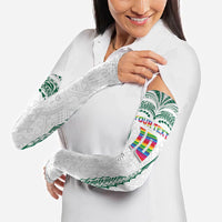 Custom Hawaii Rainbow Warriors Arm Sleeves Polynesian Motif White Color