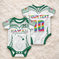 Custom Hawaii Rainbow Warriors Baby Onesie Polynesian Motif White Color