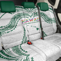 Hawaii Rainbow Warriors Back Car Seat Cover Polynesian Motif White Color
