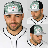 Hawaii Rainbow Warriors Baseball Net Cap Polynesian Motif White Color