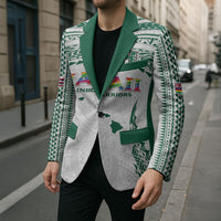Custom Hawaii Rainbow Warriors Blazer Polynesian Motif White Color