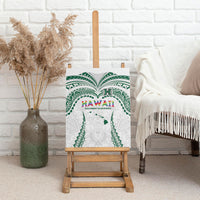 Hawaii Rainbow Warriors Canvas Wall Art Polynesian Motif White Color