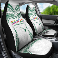 Hawaii Rainbow Warriors Car Seat Cover Polynesian Motif White Color