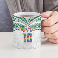Custom Hawaii Rainbow Warriors Ceramic Mug Polynesian Motif White Color
