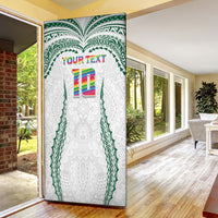 Custom Hawaii Rainbow Warriors Door Cover Polynesian Motif White Color