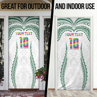 Custom Hawaii Rainbow Warriors Door Cover Polynesian Motif White Color