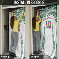 Custom Hawaii Rainbow Warriors Door Cover Polynesian Motif White Color