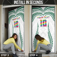 Custom Hawaii Rainbow Warriors Door Cover Polynesian Motif White Color