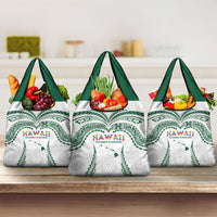 Hawaii Rainbow Warriors Grocery Bag Polynesian Motif White Color