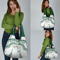 Hawaii Rainbow Warriors Grocery Bag Polynesian Motif White Color