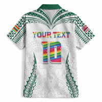 Custom Hawaii Rainbow Warriors Hawaiian Shirt Polynesian Motif White Color