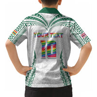 Custom Hawaii Rainbow Warriors Hawaiian Shirt Polynesian Motif White Color