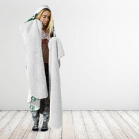 Hawaii Rainbow Warriors Hooded Blanket Polynesian Motif White Color