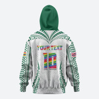 Custom Hawaii Rainbow Warriors Hoodie Polynesian Motif White Color