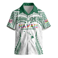Custom Hawaii Rainbow Warriors Kid Hawaiian Shirt Polynesian Motif White Color