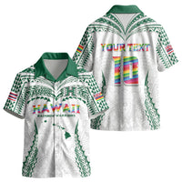 Custom Hawaii Rainbow Warriors Kid Hawaiian Shirt Polynesian Motif White Color
