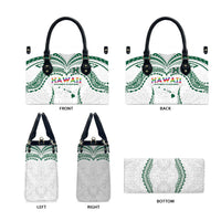 Hawaii Rainbow Warriors Leather Bag Polynesian Motif White Color