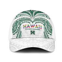 Hawaii Rainbow Warriors Mesh Trucker Cap Polynesian Motif White Color