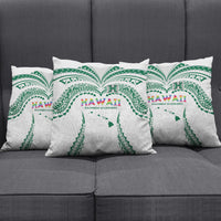 Hawaii Rainbow Warriors Pillow Cover Polynesian Motif White Color