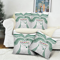 Hawaii Rainbow Warriors Pillow Cover Polynesian Motif White Color