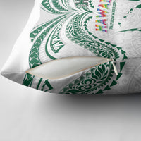 Hawaii Rainbow Warriors Pillow Cover Polynesian Motif White Color