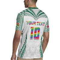Custom Hawaii Rainbow Warriors Rugby Jersey Polynesian Motif White Color