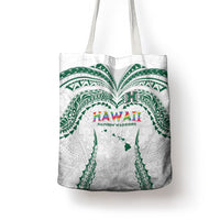 Hawaii Rainbow Warriors Tote Bag Polynesian Motif White Color