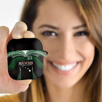 Hawaii Rainbow Warriors AirPods Case Polynesian Motif Black Color