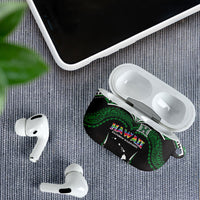 Hawaii Rainbow Warriors AirPods Case Polynesian Motif Black Color