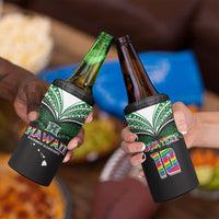Custom Hawaii Rainbow Warriors 4 in 1 Can Cooler Tumbler Polynesian Motif Black Color