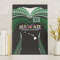 Hawaii Rainbow Warriors Canvas Wall Art Polynesian Motif Black Color