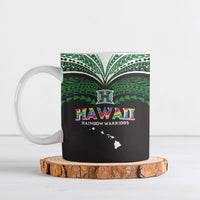 Custom Hawaii Rainbow Warriors Ceramic Mug Polynesian Motif Black Color